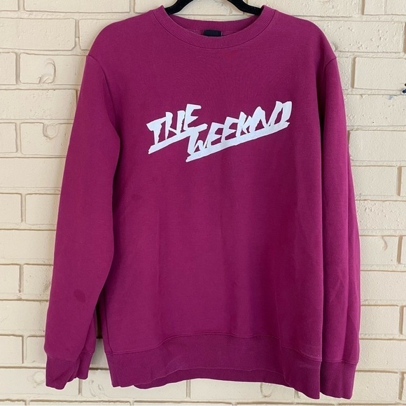 H&M The Weekend Collaboration Maroon sweatshirt top Size Medium M - Picture 1 of 6